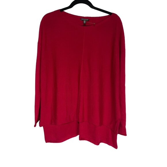 Eileen Fisher Red Merino Wool Long Sleeve Tunic Sweater S - Picture 1 of 5